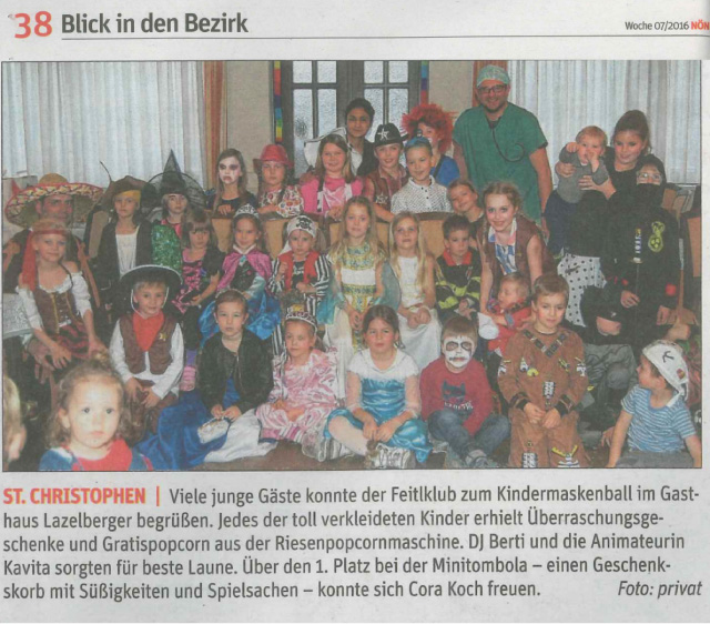 Kindermaskenball 2016